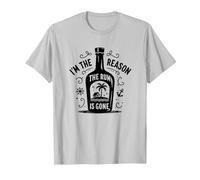 Cita Divertida sobre Beber «Yo Soy la razón por la Que se acabó el Ron» Camiseta, Hombre, Plata, XL
