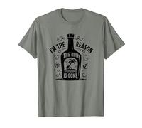 Cita Divertida sobre Beber «Yo Soy la razón por la Que se acabó el Ron» Camiseta, Hombre, Verde Militar Jaspeado, 3XL