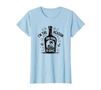 Cita Divertida sobre Beber «Yo Soy la razón por la Que se acabó el Ron» Camiseta, Mujer, Azul Bebé, M