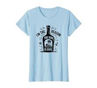 Cita Divertida sobre Beber «Yo Soy la razón por la Que se acabó el Ron» Camiseta, Mujer, Azul Bebé, XS