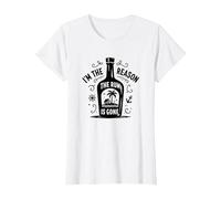 Cita Divertida sobre Beber «Yo Soy la razón por la Que se acabó el Ron» Camiseta, Mujer, Blanco, S