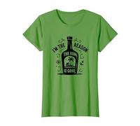 Cita Divertida sobre Beber «Yo Soy la razón por la Que se acabó el Ron» Camiseta, Mujer, Hierba, 3XL