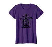 Cita Divertida sobre Beber «Yo Soy la razón por la Que se acabó el Ron» Camiseta, Mujer, Morado, XS
