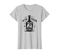 Cita Divertida sobre Beber «Yo Soy la razón por la Que se acabó el Ron» Camiseta, Mujer, Plata, 3XL