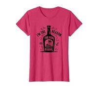 Cita Divertida sobre Beber «Yo Soy la razón por la Que se acabó el Ron» Camiseta, Mujer, Rojo Jaspeado, L