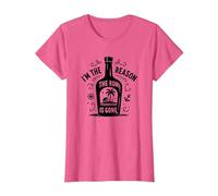 Cita Divertida sobre Beber «Yo Soy la razón por la Que se acabó el Ron» Camiseta, Mujer, Rosa Jaspeado, XXL