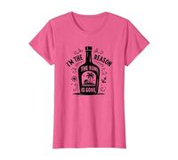Cita Divertida sobre Beber «Yo Soy la razón por la Que se acabó el Ron» Camiseta, Mujer, Rosa Jaspeado, XS