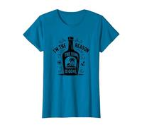 Cita Divertida sobre Beber «Yo Soy la razón por la Que se acabó el Ron» Camiseta, Mujer, Zafiro, S