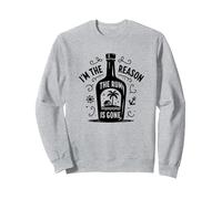 Cita Divertida sobre Beber «Yo Soy la razón por la Que se acabó el Ron» Sudadera, Unisex para Adultos, Gris Jaspeado, XXL