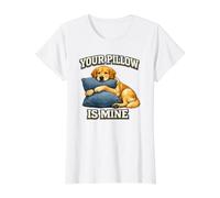 Cita Divertida sobre la Propiedad de un Perro sobre Compartir Espacio Personal Camiseta gráfica económica, Mujer, Blanco, XL
