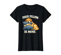 Cita Divertida sobre la Propiedad de un Perro sobre Compartir Espacio Personal Camiseta gráfica económica, Mujer, Negro, M
