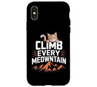 Cita divertida sobre un gato que sube a todas las montañas Carcasa para iPhone X/XS