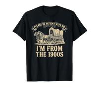 Cita Divertida: Ten Paciencia, Soy de los 1900s Camiseta gráfica económica, Hombre, Negro, XL