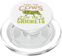 Cita Divertida Vegana - Eat The Crickets - Save The Cows PopSockets PopGrip para MagSafe