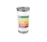 Cita divertida y personalizada I'm Forrest Doing Forrest Things Vaso térmico de acero inoxidable de doble pared