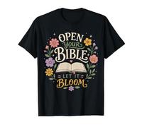 Cita Floral Cristiana de Lectura de la Biblia Fe Bloom Camiseta gráfica económica