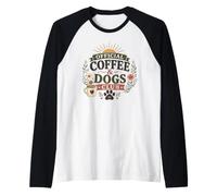 Cita Floral Oficial de Coffee and Dogs Club Cute Dog Mom Camiseta Manga Raglan