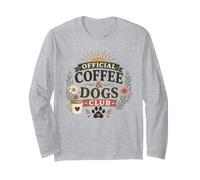 Cita Floral Oficial de Coffee and Dogs Club Cute Dog Mom Manga Larga