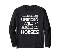 Cita inspiradora Be a Unicorn in a Field of Horses Manga Larga