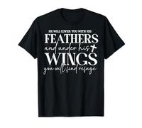 Cita Inspiradora de Fe y Esperanza con Plumas y Alas Camiseta