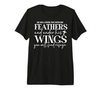 Cita Inspiradora de Fe y Esperanza con Plumas y Alas Camiseta Premium