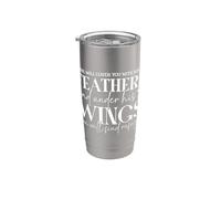 Cita Inspiradora de Fe y Esperanza con Plumas y Alas Vaso térmico de acero inoxidable de doble pared