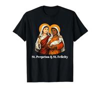 Cita inspiradora de Santa Perpetua y Felicidad Mártires Camiseta gráfica económica, Hombre, Negro, S