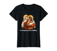 Cita inspiradora de Santa Perpetua y Felicidad Mártires Camiseta gráfica económica, Mujer, Negro, XL