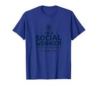 Cita inspiradora de Superpotencia de Trabajador Social Escolar Camiseta, Hombre, Azul Real, 3XL