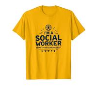 Cita inspiradora de Superpotencia de Trabajador Social Escolar Camiseta, Hombre, Dorado Brillante, M
