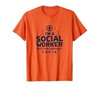 Cita inspiradora de Superpotencia de Trabajador Social Escolar Camiseta, Hombre, Naranja, M