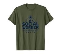 Cita inspiradora de Superpotencia de Trabajador Social Escolar Camiseta, Hombre, Verde Oliva, S