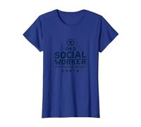 Cita inspiradora de Superpotencia de Trabajador Social Escolar Camiseta, Mujer, Azul Real, XXL