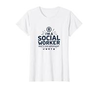 Cita inspiradora de Superpotencia de Trabajador Social Escolar Camiseta, Mujer, Blanco, S