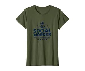Cita inspiradora de Superpotencia de Trabajador Social Escolar Camiseta, Mujer, Verde Oliva, XXL