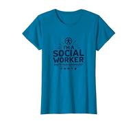 Cita inspiradora de Superpotencia de Trabajador Social Escolar Camiseta, Mujer, Zafiro, 3XL
