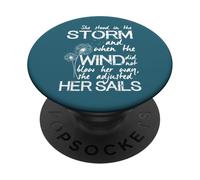 Cita inspiradora de tormenta y velas para mujeres fuertes PopSockets PopGrip Adhesivo