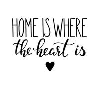 Cita inspiradora: El hogar está donde está el corazón. Engraving Decals 68x95.2cm No se cae XL-Black