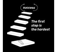 Cita inspiradora frase motivacional el primer paso es el más difícil Pegatinas artísticas de vinilo 54.6x55cm Cultura del tatuaje Blanco