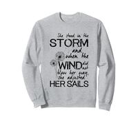 Cita inspiradora Positiva para la Esperanza She Stood in The Storm Sudadera