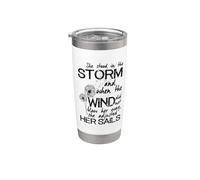 Cita inspiradora positiva para la esperanza "She Stood in the Storm" Vaso térmico de acero inoxidable de doble pared