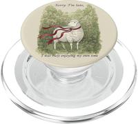 Cita introvertida de Oveja Divertida Cordero Solo Tiempo Pasto PopSockets PopGrip para MagSafe
