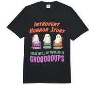 Cita introvertida tímida de Historia de Terror Antisocial Fantasma Kawaii Comfort Colors Adult Heavyweight T-Shirt