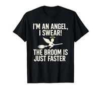 Cita juguetona de la Escoba del Humor del ángel de la Bruja Camiseta