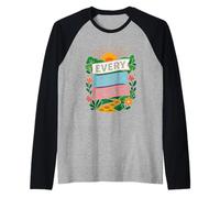 Cita motivación para Caminar Cada Paso Cuenta Camiseta Manga Raglan