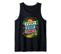 Cita motivación para Caminar Cada Paso Cuenta Camiseta sin Mangas