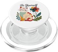 Cita Motivacional Be Yourself Cute Cat PopSockets PopGrip para MagSafe