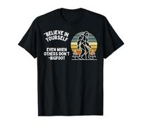 Cita Motivacional Believe In Yourself Bigfoot Retro Forest Camiseta