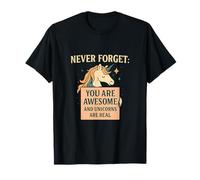 Cita Motivacional de Unicornio Never Forget You Are Awesome Camiseta