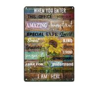 Cita Motivacional del Trabajador Social: Cuando Entras A Esta Oficina Eres Increíble E Importante. Cartel De Metal Divertido Letrero De Lata Resistente Y Duradera Letrero De Metal para 20X30Cm